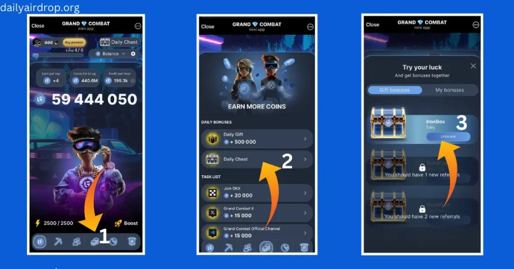 grand combat daily chest